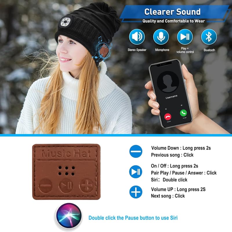 Bluetooth Beanie for Men - Unique Christmas Gift Gadget