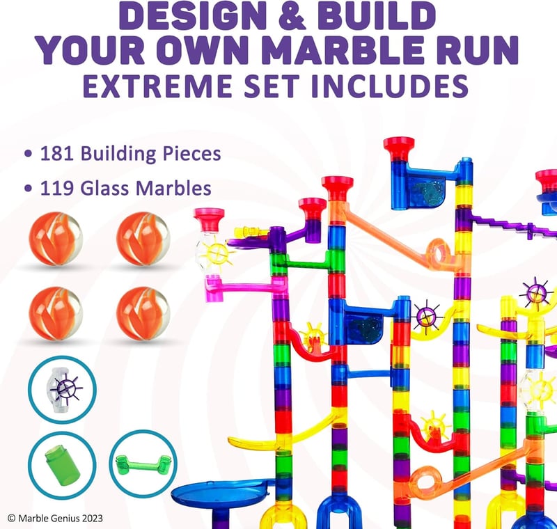 Marble Run Set - 300-Piece Maze Track for Ages 4-8