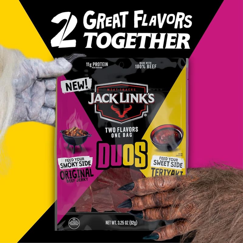 Shareable Beef Jerky Snack Packs - Original & Teriyaki, 100 Calories, 11g Protein (8 Count)