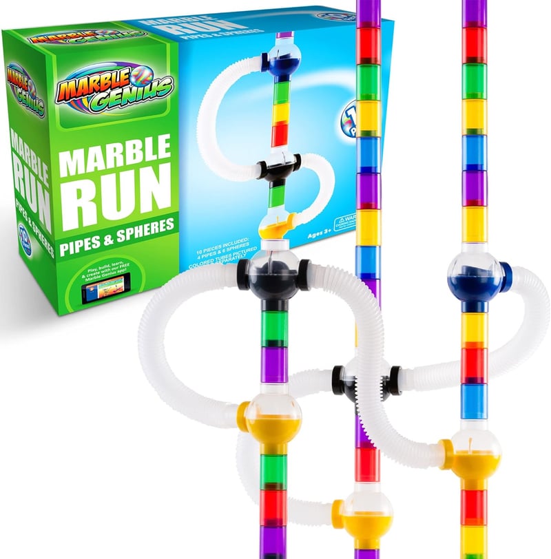 Marble Run Accessory Set - 10 Pieces for Creative Tracks
