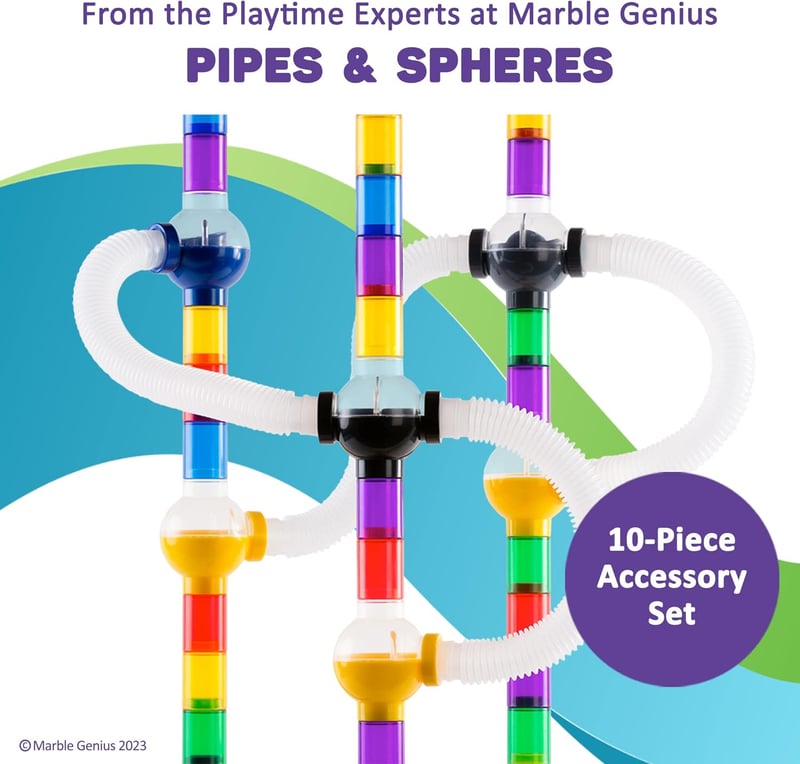 Marble Run Accessory Set - 10 Pieces for Creative Tracks