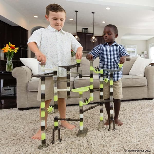 STEM Toy Marble Run Set for Kids - 130 Pieces, Space Theme