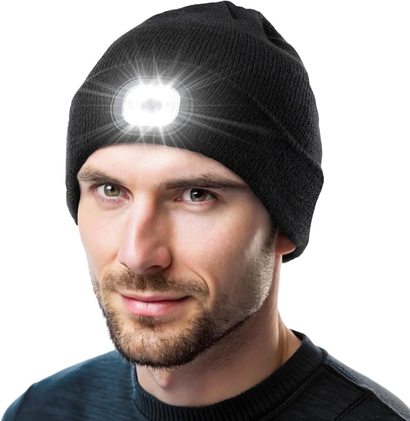 LED Beanie Hats for Men - Cool Christmas Stocking Stuffer