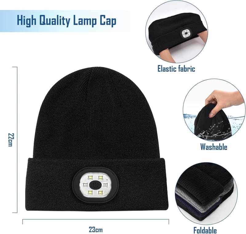 LED Beanie Hats for Men - Cool Christmas Stocking Stuffer
