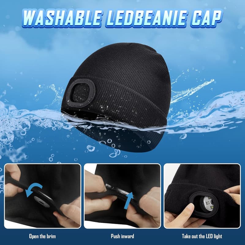 LED Beanie Hats for Men - Cool Christmas Stocking Stuffer