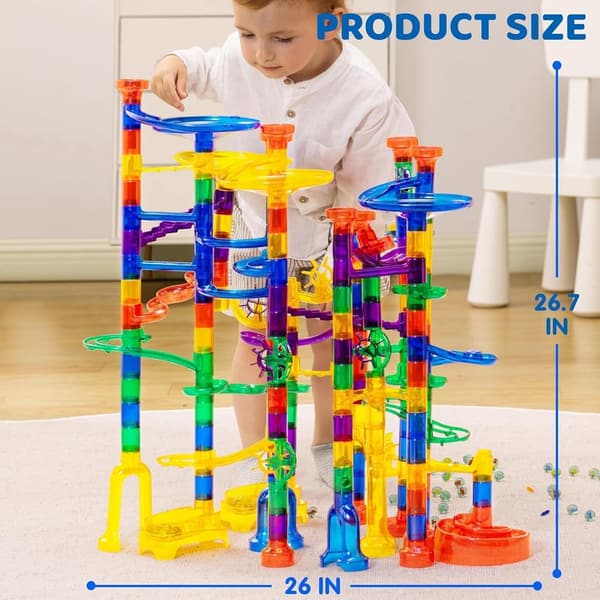 Glowing Marble Run Building Blocks STEM Toy Set for Kids