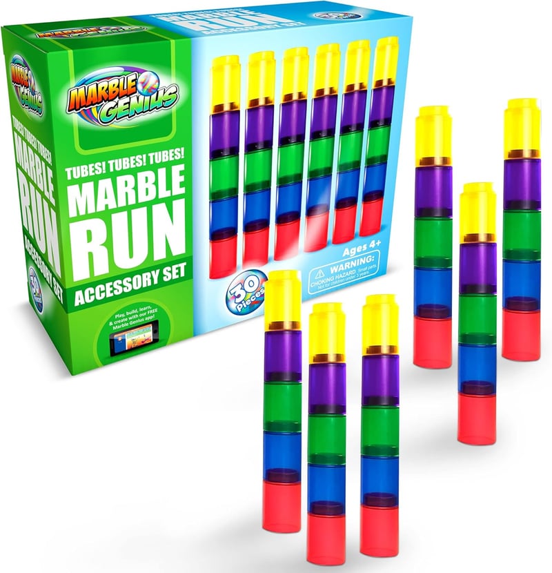 30pcs Marble Run Accessory Set for Kids - STEM Building Kit
