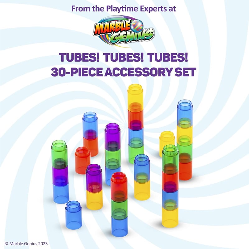 30pcs Marble Run Accessory Set for Kids - STEM Building Kit
