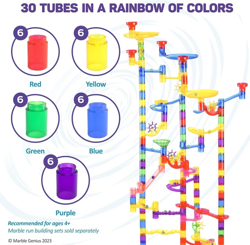 30pcs Marble Run Accessory Set for Kids - STEM Building Kit
