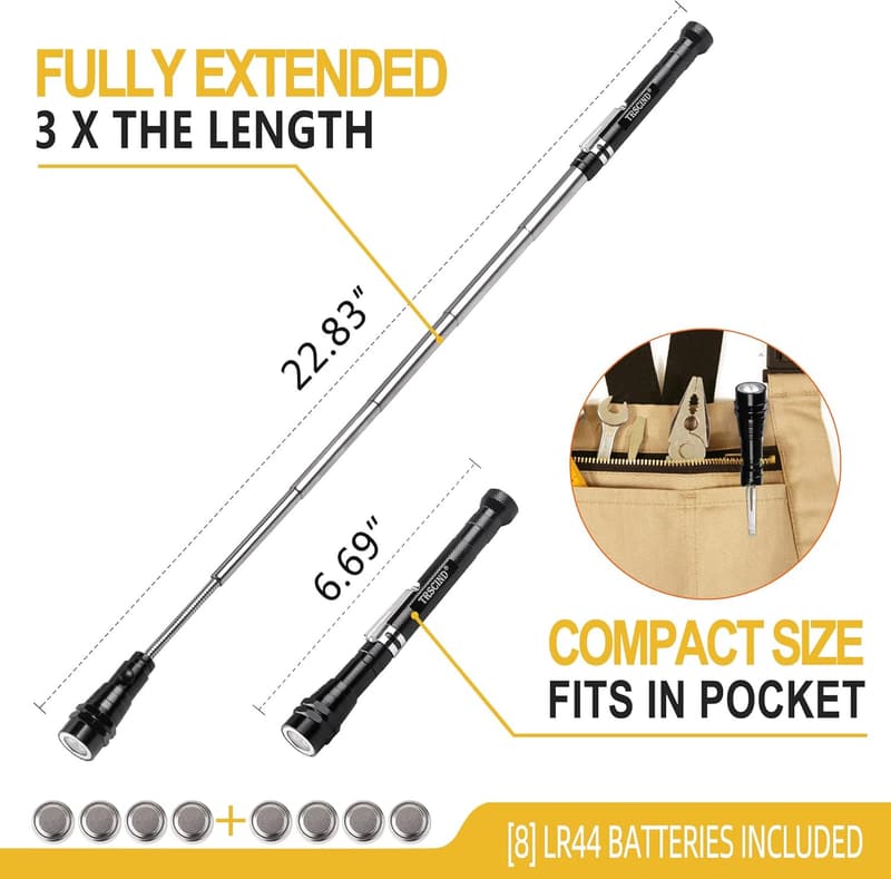 Fathers Day Extendable Magnetic Flashlight Tool for Men