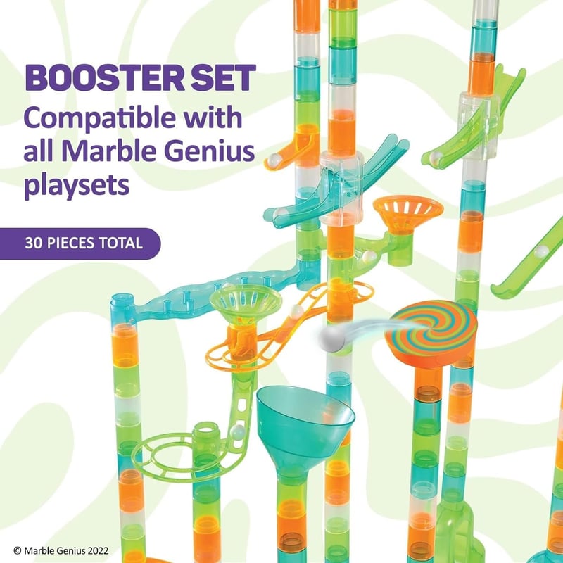 Marble Run Stunts Booster Set with 9 Action Pieces for Ages 5+