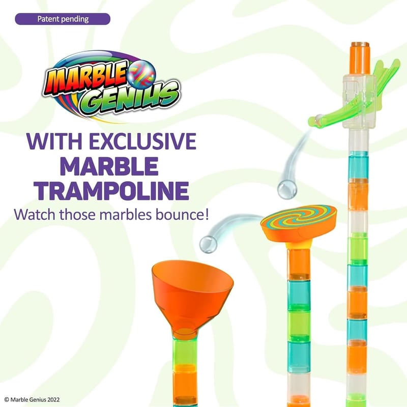 Marble Run Stunts Booster Set with 9 Action Pieces for Ages 5+