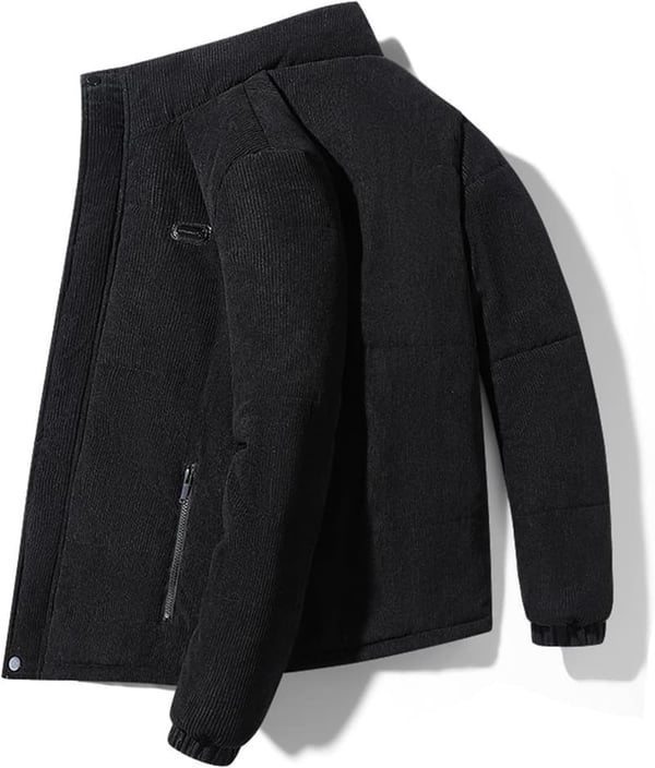 Men's Plus Size Hooded Wool Blend Jacket with Multi-Pockets