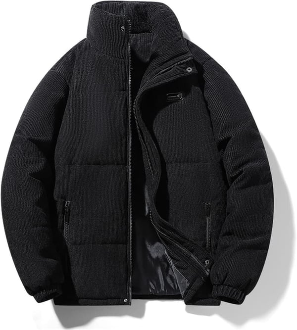 Men's Plus Size Hooded Wool Blend Jacket with Multi-Pockets