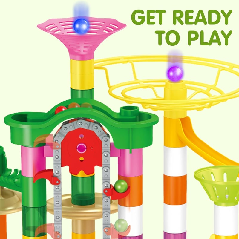 Easter STEM Glowing Marble Run with Motorized Elevator