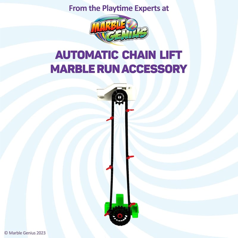 Marble Run Accessory Set - Automatic Chain Lift for Exciting Tracks