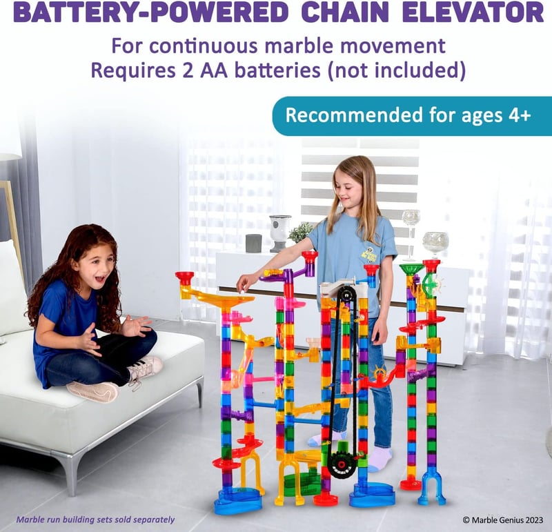 Marble Run Accessory Set - Automatic Chain Lift for Exciting Tracks