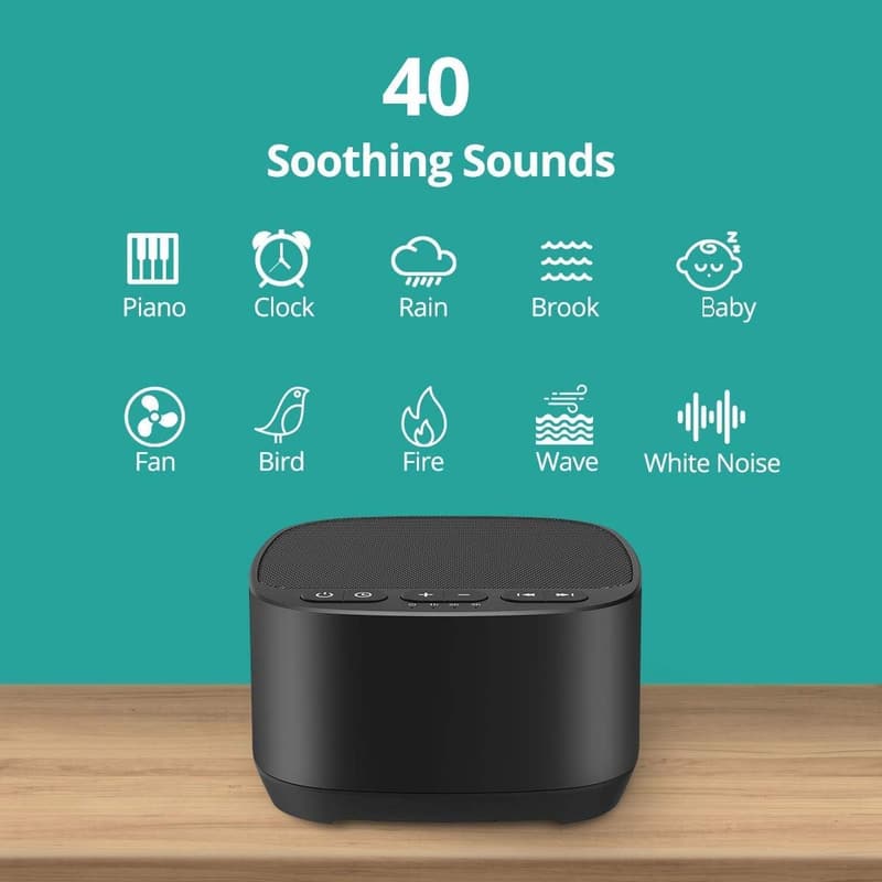 White Noise Sound Machine with 40 Soothing Sounds & Sleep Timer