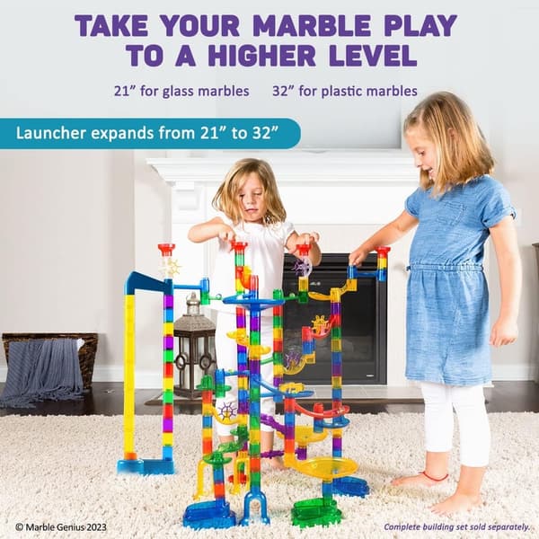 STEM Educational Toy: Marble Launcher Set with Base, Tubes & Marbles