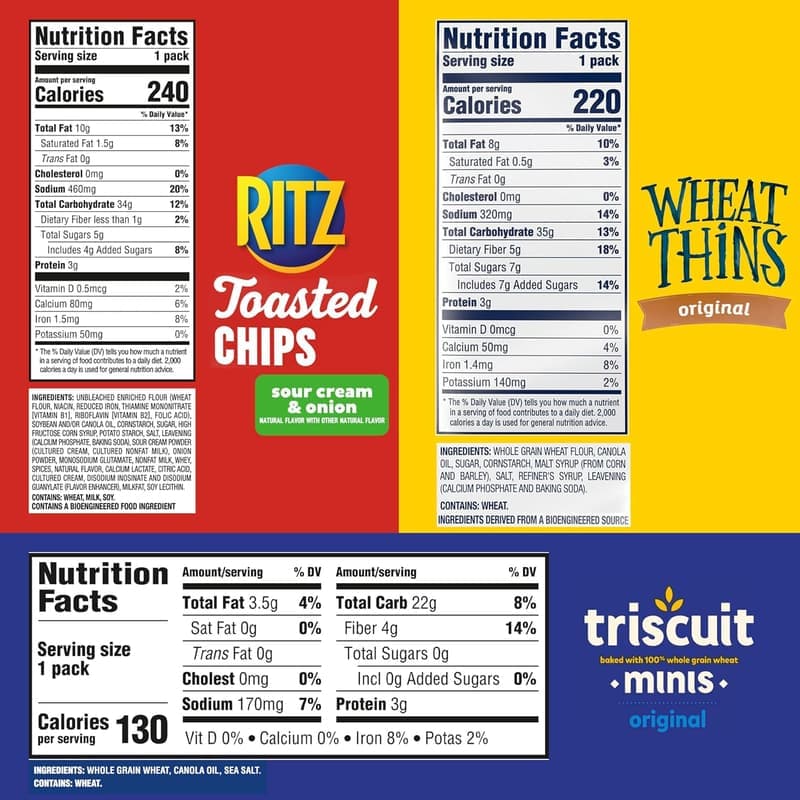 Variety Pack of Nabisco Crackers - 40 Snack Packs