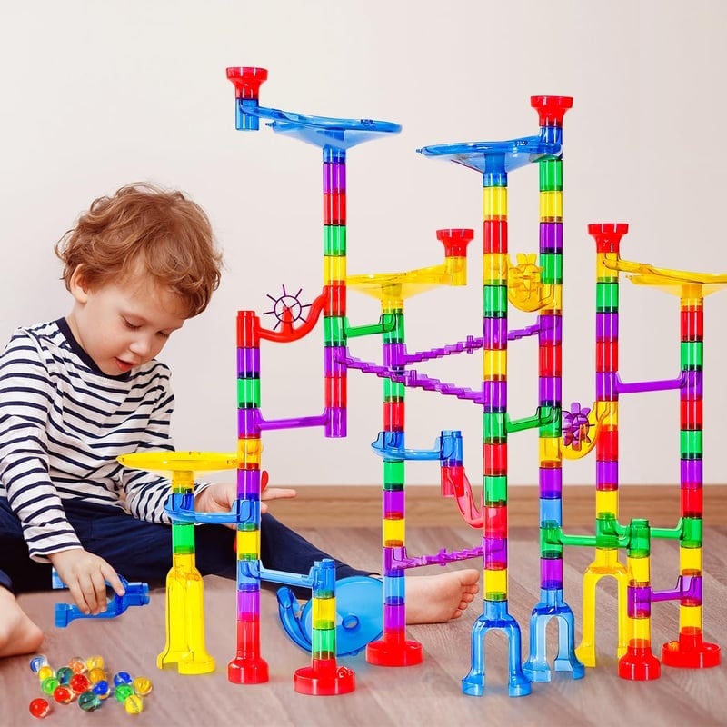 STEM Building Toy: 132-Piece Marble Run Set for Kids 3+