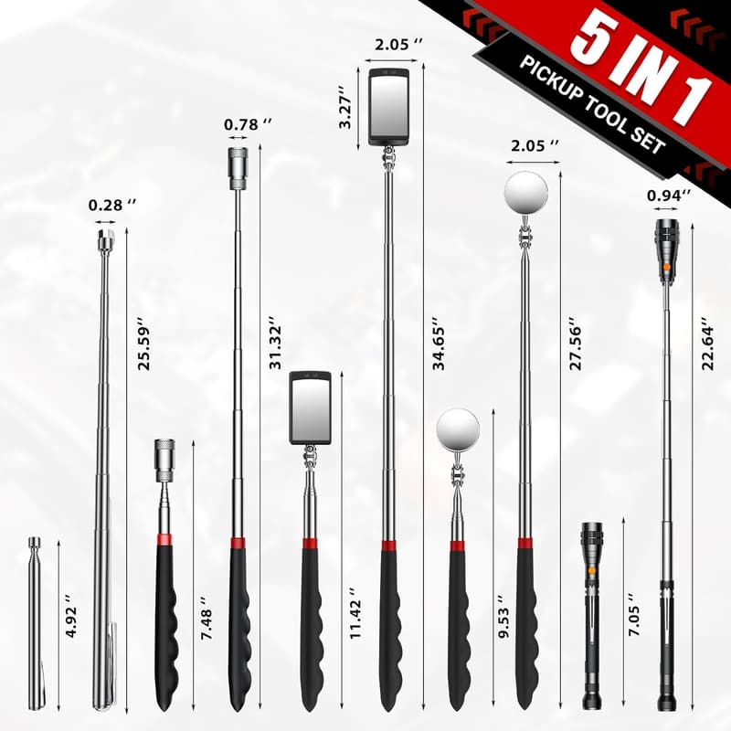 Telescoping Magnetic Pickup Tool Set for Father's Day