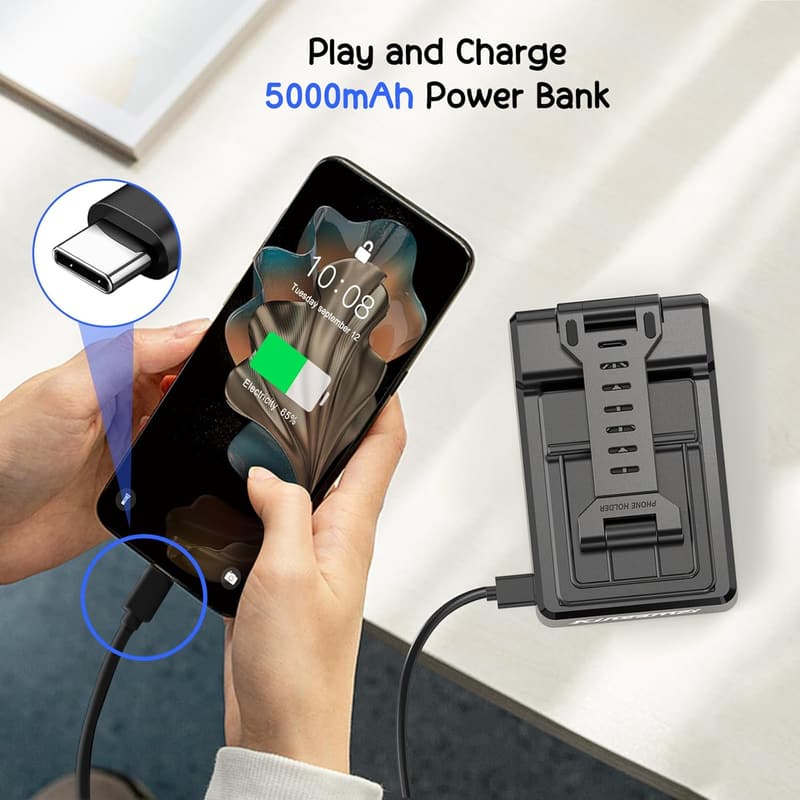 Wireless Bluetooth Speaker & Power Bank with Phone Holder - Gifts for Dad