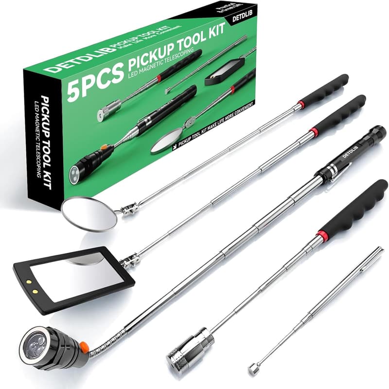 Magnetic Pickup Tool Set with Flashlight - Birthday Gifts for Him