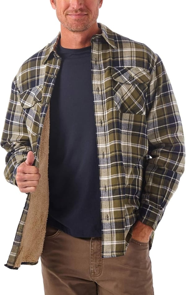 Men's Sherpa-Lined Shirt Jacket by Wrangler Authentics