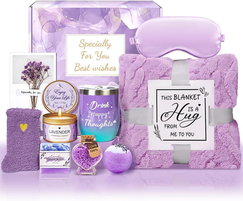 Lavender Spa Gift Basket for Women - Relaxation & Self-Care