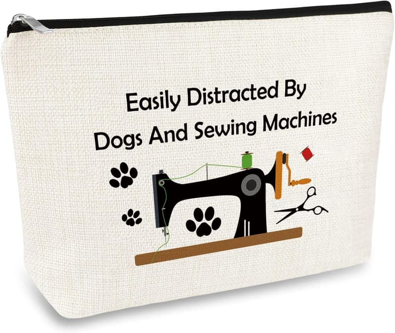 Sewing Lover Makeup Bag - Dog & Quilting Themed Gift for Women