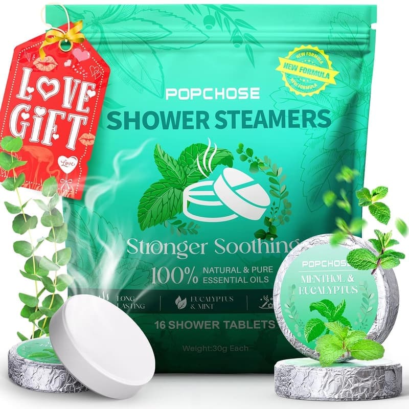 Eucalyptus Shower Steamers - 16 Pack, Relaxation & Self-Care Gifts