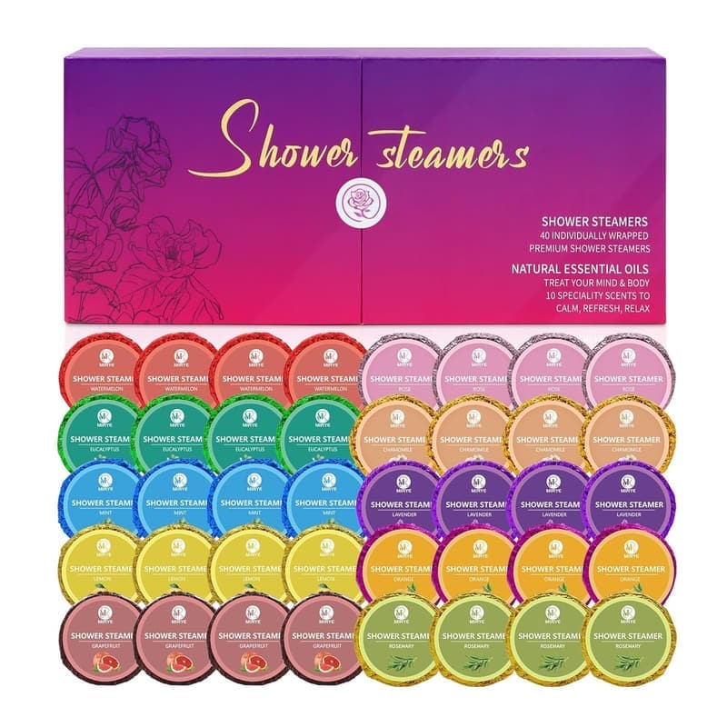 Aromatherapy Shower Steamers Gift Set - 10 Organic Scents