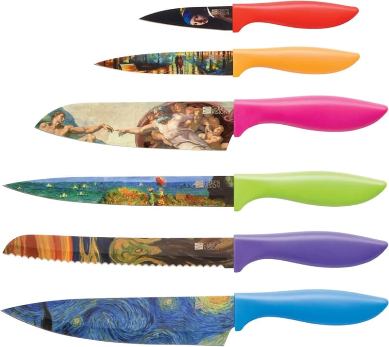 Artistic 6-Piece Stainless Steel Kitchen Knife Set - Great Gift for All