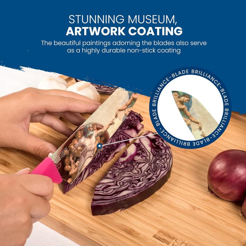 Artistic 6-Piece Stainless Steel Kitchen Knife Set - Great Gift for All