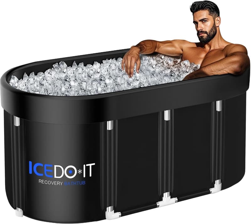 Collapsible 129 Gal XL Oval Ice Bath Tub for Athletes