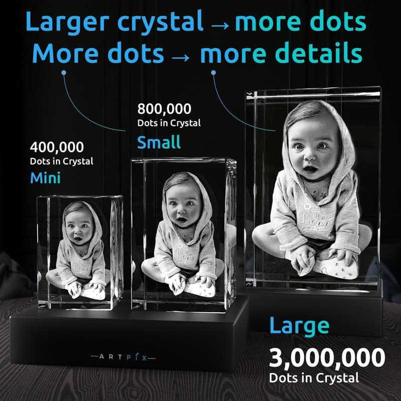 Personalized 3D Crystal Photo for Dad – Custom Engraved Gift