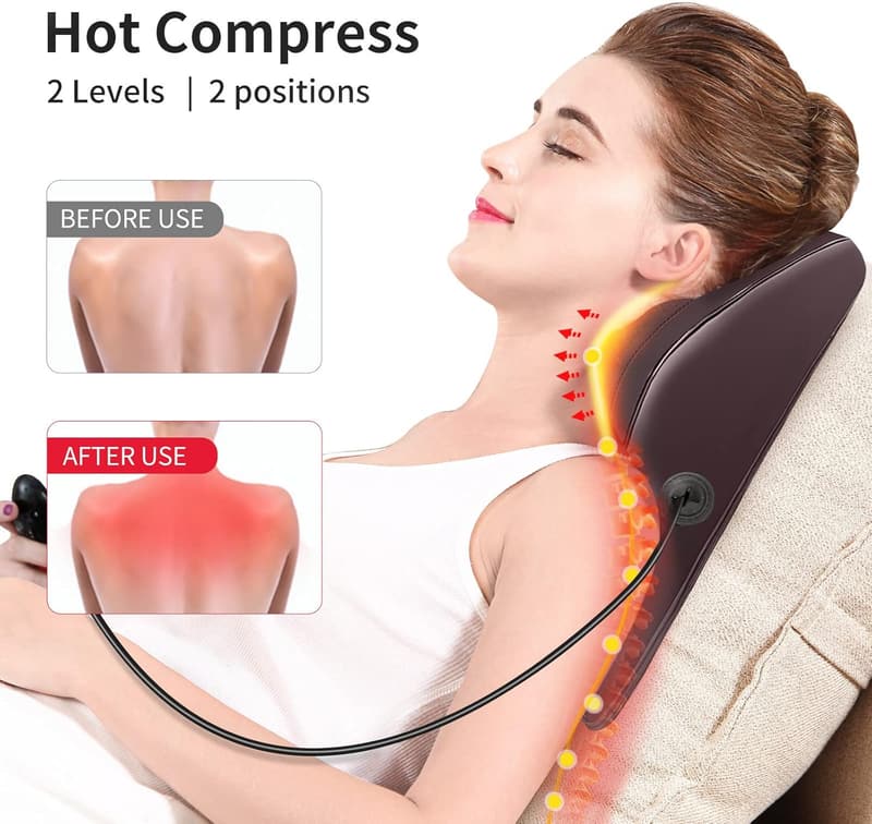 Shiatsu Back and Neck Massager with Heat – Perfect Holiday Gift