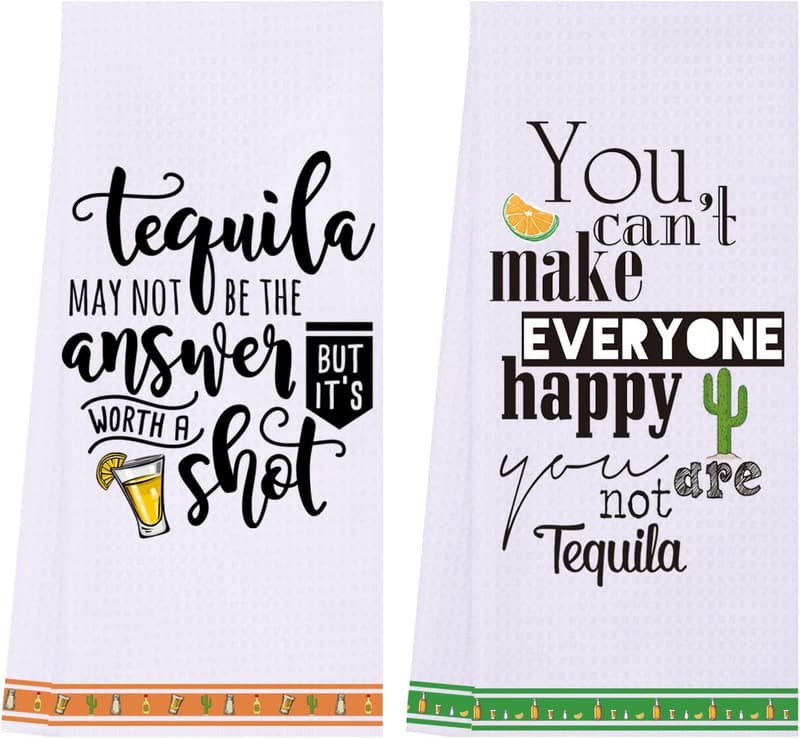 Funny Tequila Kitchen Towels Set - Perfect Housewarming Gift