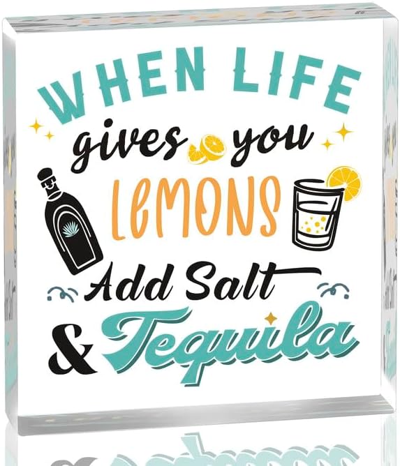 Lemon-Themed Acrylic Plaque for Inspirational Gifts Women