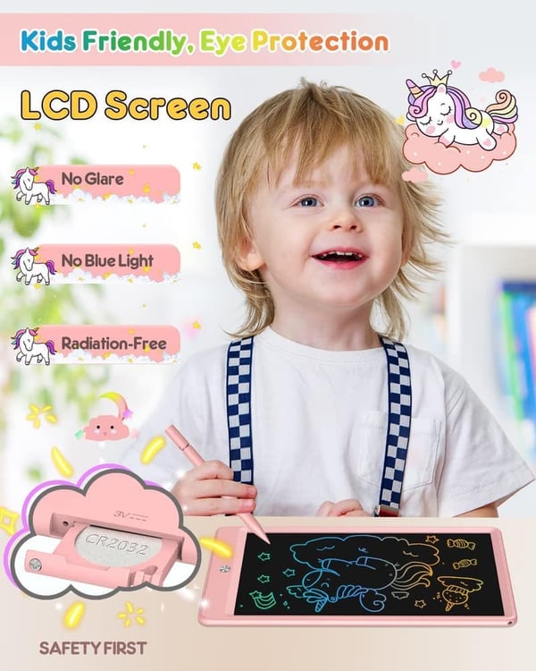Colorful 10-Inch LCD Writing Tablet for Kids - Pink