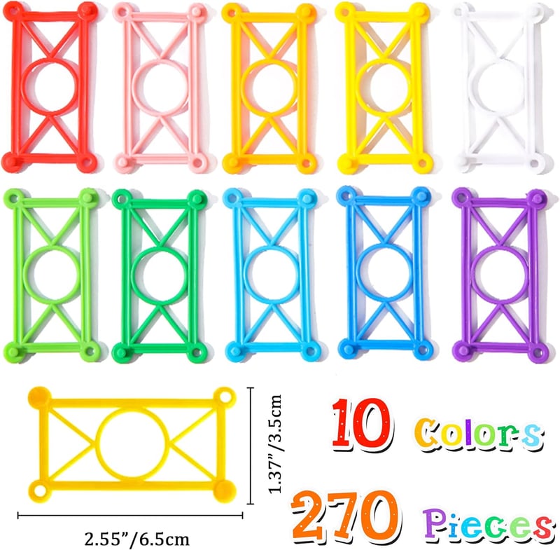 STEM Building Blocks Set - 270 Flexible Interlocking Pieces for Kids