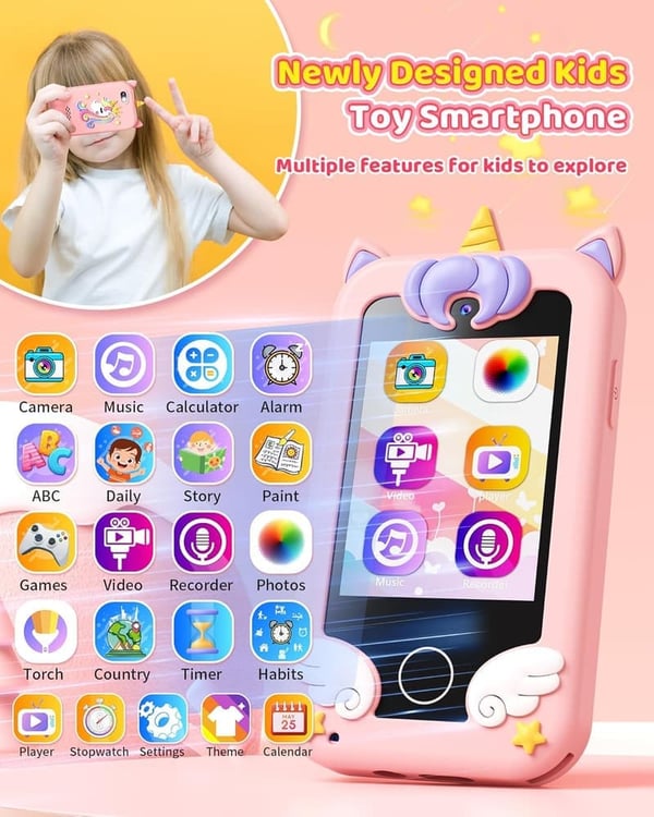 Unicorn Toy Smartphone for Kids Ages 3-8, Birthday Gift