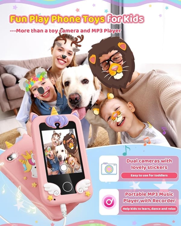 Unicorn Toy Smartphone for Kids Ages 3-8, Birthday Gift