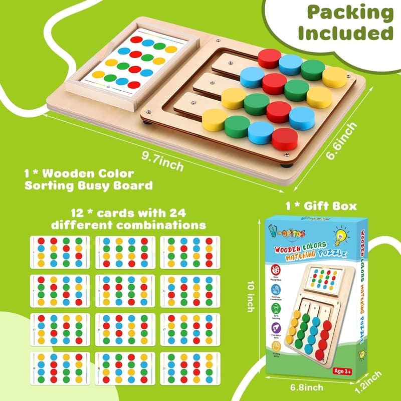 Montessori Color Matching Puzzle Toys for Kids Ages 3-7