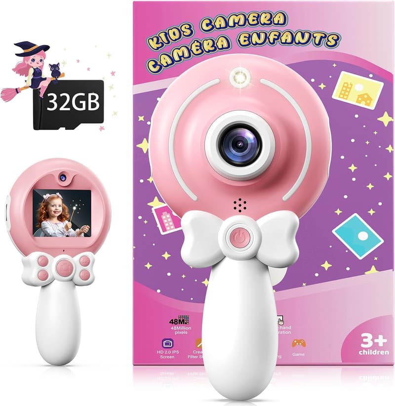 Kids Digital Camera Toy - Pink Birthday Gift for Girls