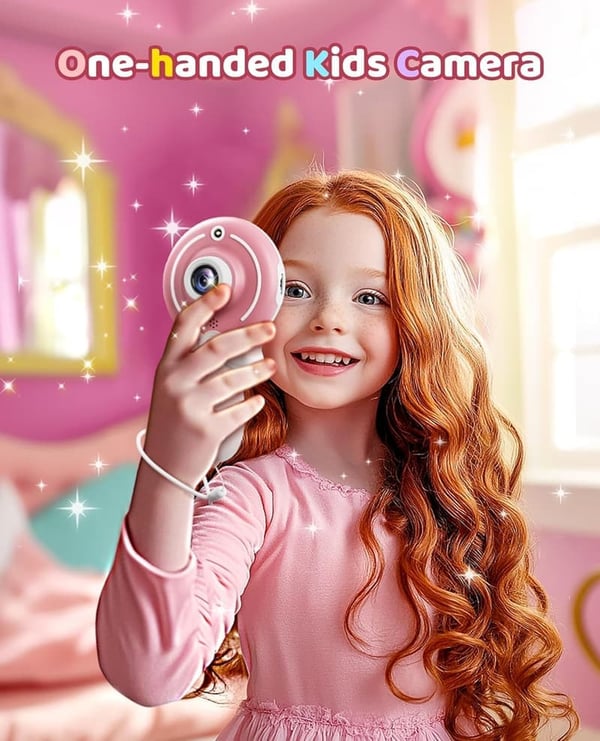 Kids Digital Camera Toy - Pink Birthday Gift for Girls