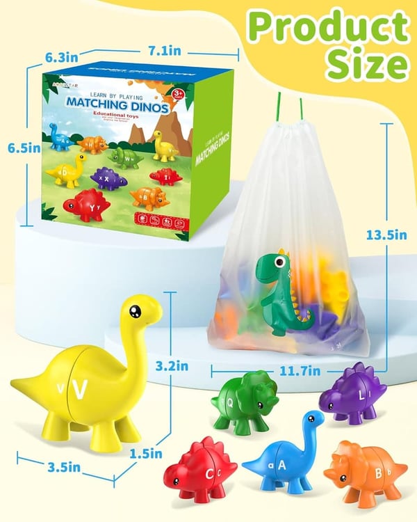 Montessori Dinosaur Alphabet Learning Toys for Toddlers