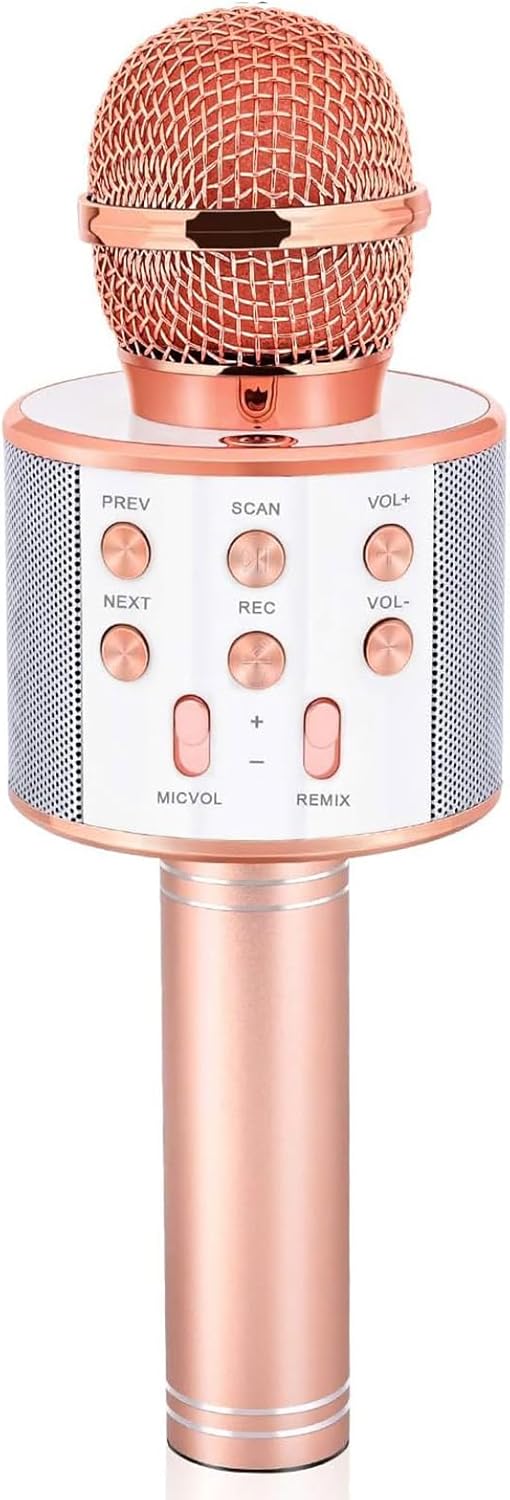 Wireless Bluetooth Karaoke Microphone for Kids Ages 5-12