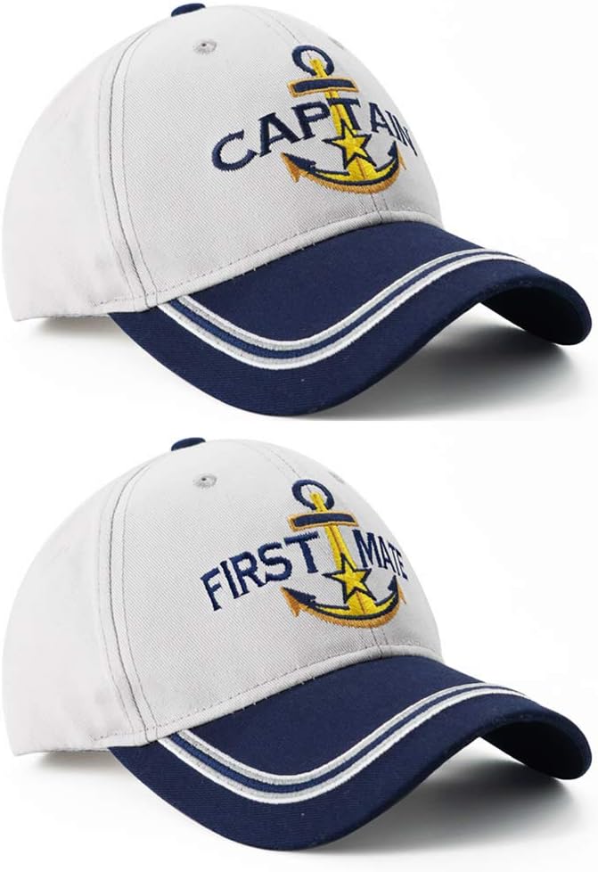 Matching Captain & First Mate Boating Baseball Caps